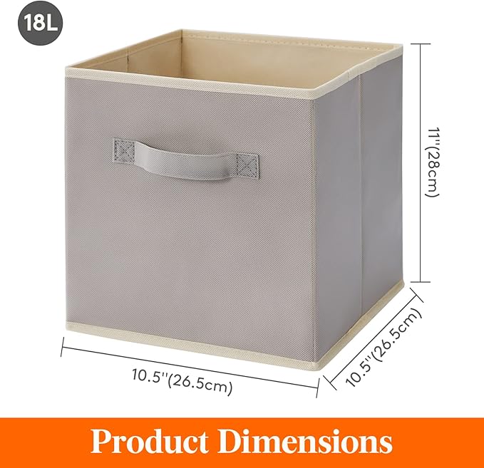 Lifewit Storage Cubes, Foldable Decorative Fabric Storage Baskets for Organizing Home Organizers with Handles for Shelves, Cl