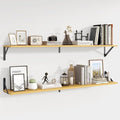 Axeman 48 Inch Floating Shelves | 8 Inch Deep Oak Wall Shelves Set of 2 | 47.3W x 8D Rustic Wood Shelves for Bookshelf Living