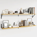 Axeman 48 Inch Floating Shelves | 8 Inch Deep Oak Wall Shelves Set of 2 | 47.3W x 8D Rustic Wood Shelves for Bookshelf Living