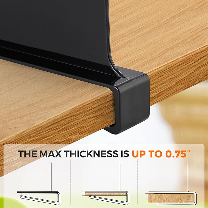 JOY DECOR 8 Pack Acrylic Matte Black Shelf Dividers for Closets Organizer and Storage Adjustable Vertical Wood Shelf Closet S