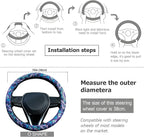 Purple Lotus Mandala Steering Wheel Cover Auto Jacquard Steering Wheel Protector, Anti-Slip, Breathable, Absorbing Sweat, Universal Car Accessories 14.5–15 inch,Fit for Most Car, Trucks, SUV