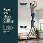 WOA WOA 6 Step Ladder for 12 Feet High Ceiling, Lightweight Foldable Ladder with Non-Slip Wide Pedals, Stepladder with Safe H