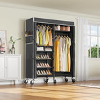 VIPEK R4C Portable Closet Rolling Clothes Rack Heavy Duty Adjustable Wardrobe Metal Garment Racks with Lockable Wheels Black 
