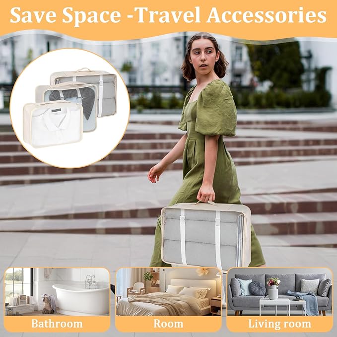 12 Pcs Packing Cubes for Suitcase Travel Luggage Bags Bulk Mesh Organizer Set for Hiking Camping Backpacking Clothes Accessor