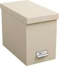 Bigso John Fiberboard Label Frame Desktop File Storage Box - Document Organizer for Important Paperwork - Durable Hanging Fil