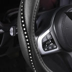 AUTOYOUTH Bling Steering Wheel Cover - Crystal Studded Rhinestone Non-Slip Breathable Design for Women/Girls, Universal Fit 1