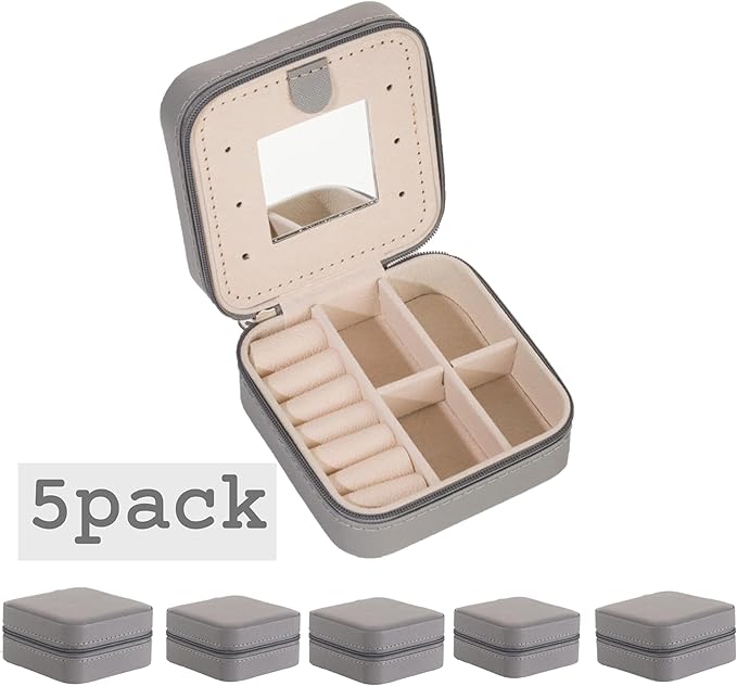 KElofoN 5 packTravel jewelry case Travel jewelry box Travel Jewelry Organizer Small Jewelry Organizer Box for Girls Women wit