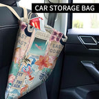 Car Trash Can, Cute Car Trash Bag, Hanging Car Organizer and Storage Bag, Trash Bin for Car Accessories, Vehicle, Travelling, Camping Retro Summer Collage