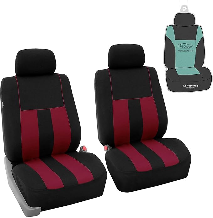 FH Group Car Seat Cover Front Set Striking Striped Car Seat Covers with Front Seat Covers and Rear Split Bench, Universal Fit