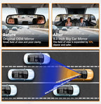Rear View Mirror, 9.3 Inch Chrome Anti-glare Panoramic Rear Mirrors Universal Convex Car Interior Clip on Extra Big Wide Angle Rearview Mirror Extender to Reduce Blind Spot for Car SUV Truck