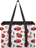 Reusable Grocery Bags Heavy Duty Shopping Bags Foldable Large Tote Bags with Long Handles & Hard Bottom