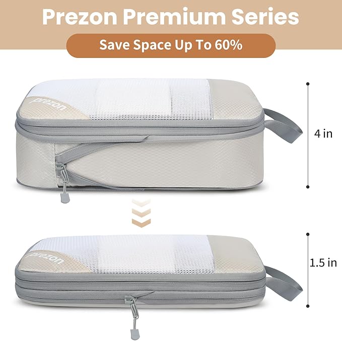 Compression Packing Cubes for Travel, Lightweight Vacation Travel Essentials, Travel Accessories for Suitcase Organizer Bags 