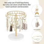 Dahey Keychain Display Stand for Vendor, Metal Bracelet Holder Organizer Hand Sanitizer Keychain Display with 22 Hooks Storag