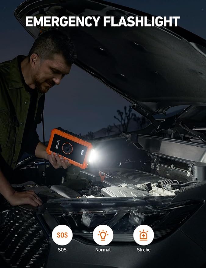 AstroAI S8 Air Jump Starter with Air Compressor, 3000A Peak Car Battery Jump Starter Portable (9.0 Gas/6.5L Diesel) with