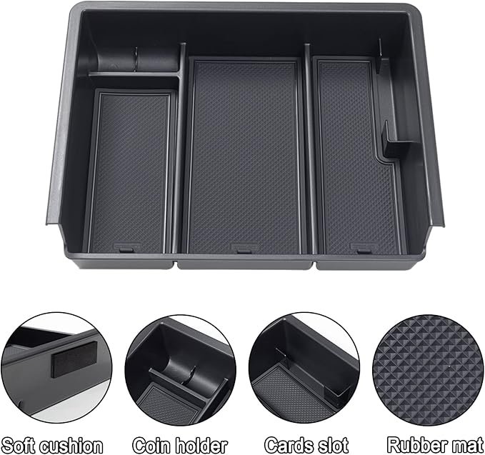 JKCOVER Center Console Organizer Compatible with Chevy Silverado/GMC Sierra 2014 2015 2016 2017 2018 1500/2500/3500HD Accessories Console Compartment Storage Tray -Full Console w/Bucket Seats ONLY