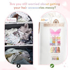 POVETIRE Headband Holder Bow Holder for Girls Hair Bows,Butterfly Hair Accessories Organizer Storage Wall Hanging Display for