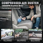 Car Vacuum Portable Cordless 22000PA High Power with Brushless Motor 4-in-1 Compressed Air Duster & Air Blower & Pump Hand He