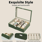 Bracelets Organizer Rods Bangles Display Holder, Clear See through Lid Leather Velvet Jewelry Storage Box Case for Women, 4 R