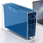 Hanging File Folder Organizer, Acrylic File Organizer Box for Legal Size Hanging File Folders, Clear Filing Holder with Handl