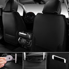 CAR PASS Nappa Leather Seat Covers Front,Black Diamond Bling Car Seat Covers Front Seats Luxury Padded Waterproof,Universal F