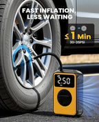 Tire Inflator Portable Air Compressor Cordless with Pressure Gauge and Auto Shut-Off Function, 2-in-1 Air Pump - 150 PSI for Car Bike Tires & 4.0 kPa for Air Mattresses and Inflatables