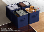Sorbus 13 Inch Storage Bins - Sturdy Collapsible Fabric Storage Cubes with Handle - 8 Foldable Baskets for Organizing Clothes