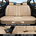 Coverado Car Seat Covers Full Set, Waterproof Nappa Leather Seat Covers for Cars, Universal 5 Seats Car Seat Covers, Front an