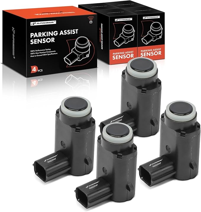 A-Premium 4-PC Reverse Backup Parking Assist Sensor Compatible with Select Buick, Cadillac & Chevrolet Models - Malibu 2013-2