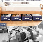 Dolicer 4 Pack Under Bed Storage with Wheels, 6in-10in Height Adjustable Underbed Storage Containers, 92L XXXL Under Bed Draw