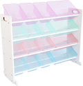 Humble Crew Toy Storage Organizer with 16 Removable Storage Bins for Kids Playroom, 4-Tier Toddler Toy Organization and Stora