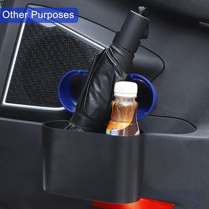Accmor Car Trash Can with Lid, Vehicle Trash Bin Car Dustbin Garbage Organizer Holder with Trash Bag, Portable Hanging Mini Wastebasket Bin Trash Container for Auto Cars, Home, Office (Blue)