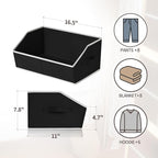 Homsorout Clothes Organizers and Storage - Fabric Cube Bins with Handles, Storage Baskets for Shelves, Trapezoid Collapsible 