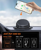 Beeasy Dashboard Cell Phone Holder for Your Car, Car Phone Holder with 360°Rotatable Silicone Non-Slip, Universal Car Phone M