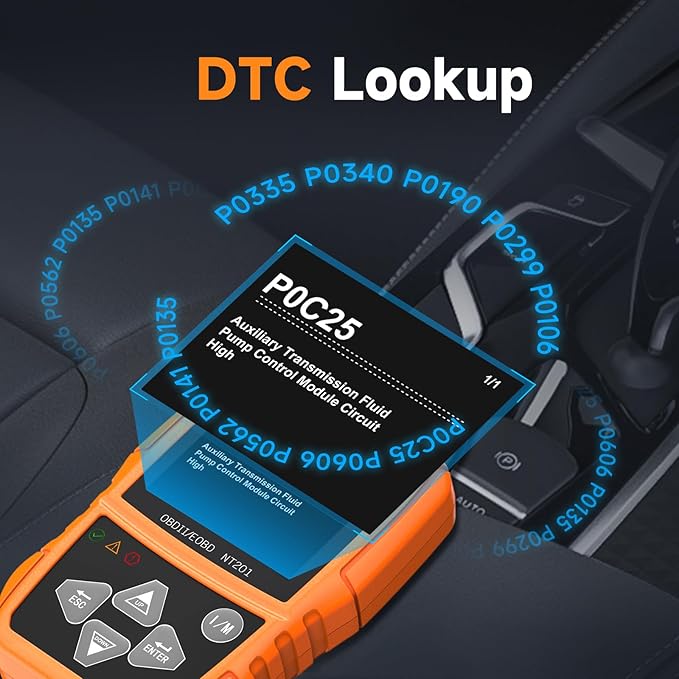 FOXWELL NT201 OBD2 Scanner Code Reader for Cars and Trucks - Reset Check Engine Light, Read and Clear Fault Codes, Live Data
