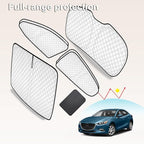 KMF 6pcs Thicken Sun Shades for Mazda 3 Hatchback (Not Sedan) 2014-2018 Accessories, Full Windshield Sunshade Car Window Covers for Side Rear, UV Block and Blackout Privacy for Camping