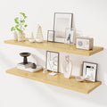 Dreamland 48" Floating Shelves for Wall, 12" Deep Slim Oak Floating Shelves, Wall-Mounted Shelves for Bedroom, Living Room, K