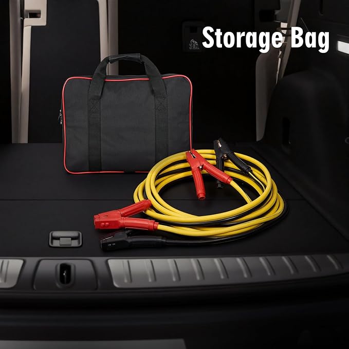 Jumper Cables Heavy Duty 1000Amp, 0 Gauge x 25 Feet Jumper Cables for Car, Truck, RV 12V Batteries Jump Starting, Carrying Bag Included