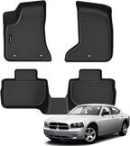 Auxko All Weather Floor Mats for 2011-2023 Dodge Charger AWD & Chrysler 300 AWD TPE Rubber Liners Accessory for 2011-2023 Dodge Charger AWD & Chrysler 300 AWD Odorless Anti-Slip Mats Black