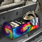 TieDye Car Trunk Organizer Storage Box Collapsible Non-Slip Automotive Organizer Vehicle Organization