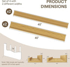 Fun Memories 40 Inch Floating Shelves for Wall - Wall Shelves with Lip Set of 4 - Nursery Bookshelf for Storage - Picture Led