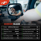 A-Premium Left Driver Side Lower Mirror Glass - Compatible with 2009-2024 Dodge Ram 1500 2500 3500 - Towing Mirror Convex with Rear Mounting Bracket, Replace# 68067731AA