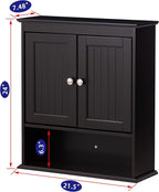 Spirich Bathroom Cabinet Wall Mounted, Wood Hanging Cabinets with Doors and Shelves, Medicine Cabinet Over The Toilet, Espres
