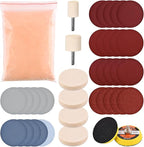 Glass Polishing Kit, 39Pcs/Set Glass Scratch Remover, Deep Scratch Window Repair Tool, Window Windscreen Repair Kit with Ceri