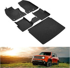 KIWI MASTER Floor Mats & Cargo Mat for 2015-2023 Jeep Renegade, OEM Replacement 82214194 82214195, All Weather Car Mats, Custom Fit TPE Floor Liners, Front & Rear & Tray Trunk Mat Set, Black