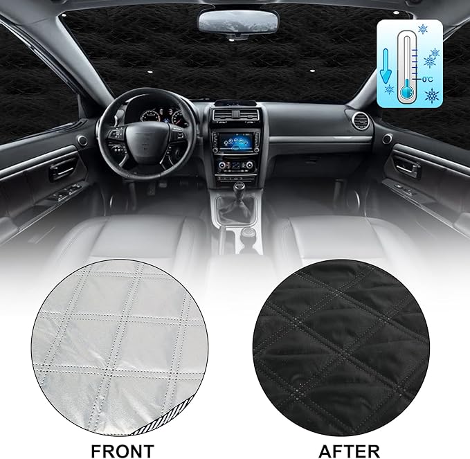 Ford Transit 2015-2023 Sun Shade 3-Piece Set - Custom Fit Windshield & Front Side Window Sunshades | Heat Reflective UV Blocker Privacy Cover for Transit T150 T250 T350 T350HD Van