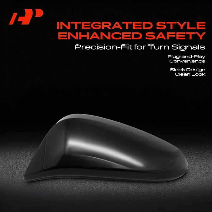 A-Premium Driver Side Rearview Door Mirror Cover Cap - Compatible with Toyota Highlander 2014 2015 2016 2017 2018 2019 - Smooth Black, with Turn Signal Hole, Replace # 879450E040C0