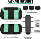 FH Group Automotive Car Seat Covers Rear Set Premium 3D Air Mesh Seat Covers, Airbag Compatible and Split Bench Cover Univers