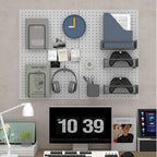Peg Board,4 Pack Metal Pegboard Panels with 8 hooks,PegBoard Wall Organizer,16"x12" Steel PegBoard for Walls,Tools,Garage,Off