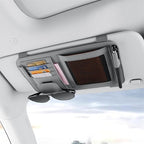 Leather Sun Visor Organizer for Truck, Sunglasses Holder, Cards Sleeve Pockets Organizer, Visor Document Holder for Registration License, Drving License, Insurance, Cards, Pen, Key