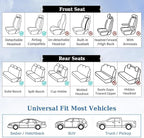 Coverado Front Seat Covers, 2 PCS Pink Seat Cover for Cars, Breathable Fabric& Faux Leather Seat Cover, Driver Seat Cushion, 